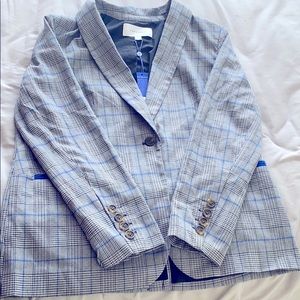 Checkered blue and grey blazer!